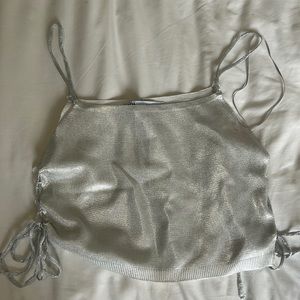 Silver crop top